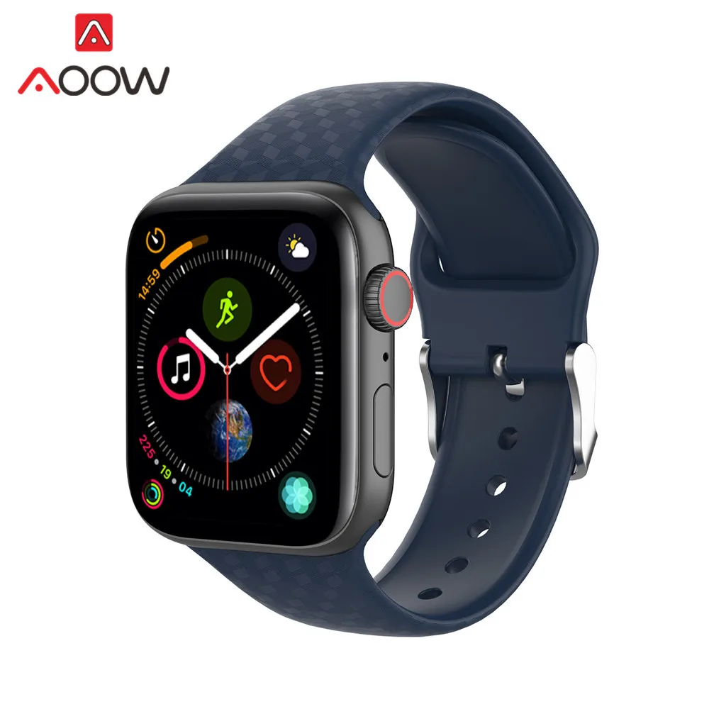 Ремешок из мягкого силикона для Apple Watch 40 мм 44 38 42 резиновый спортивный мужской и