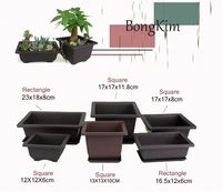 flower pot with tray balcony square flower bonsai bowl nursery basin pots planter imitation plastic rectangle flower pots