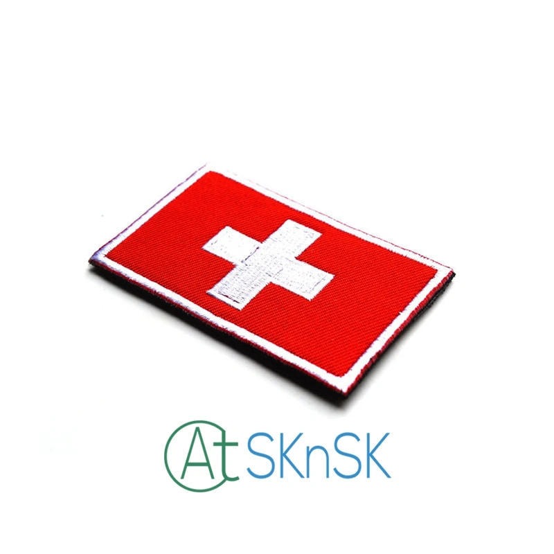 2 шт./Лот Новый Флаг Швейцарии вышитые нашивки украшение для куртки вышивка
