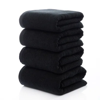 Новые однотонные черные 100% хлопчатобумажные полотенца для лица полотенце рук