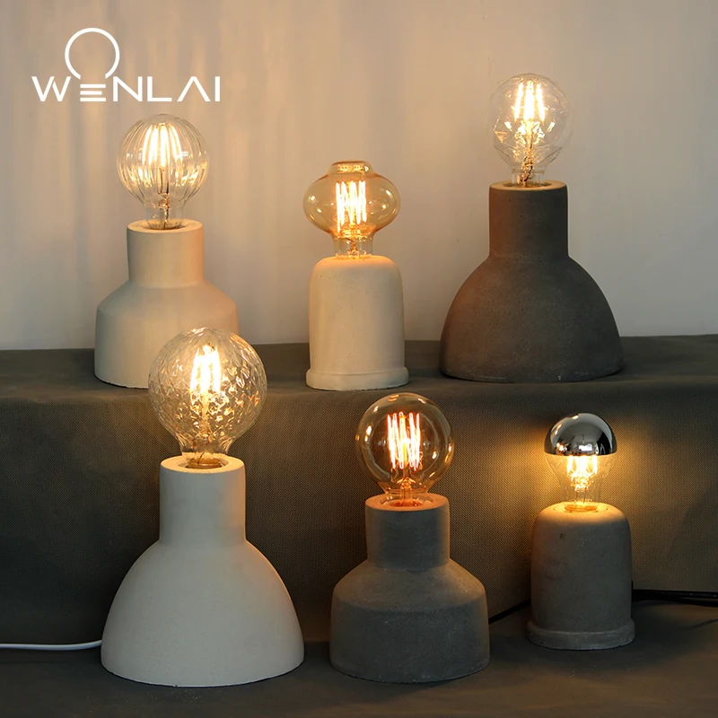 Американский Лофт винтажный промышленный бетонный Настольный светильник Эдисон
