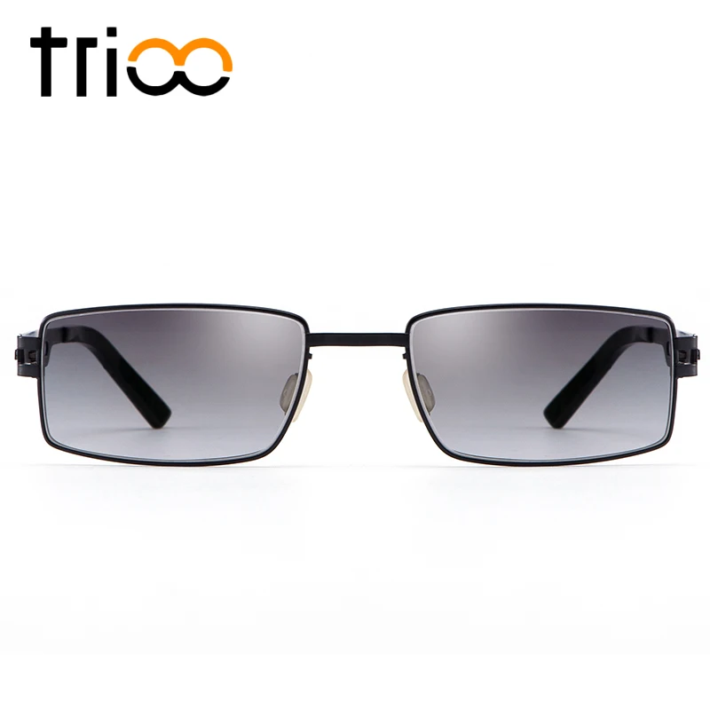 Титановые очки для чтения TRIOO мужские с диоптриями и УФ блоком солнцезащитные по
