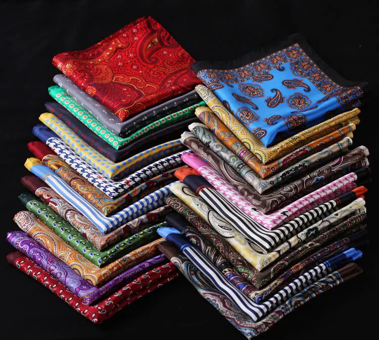 Носовой платок с рисунком Якорь в горошек Пейсли из 100% натурального шелка сатина