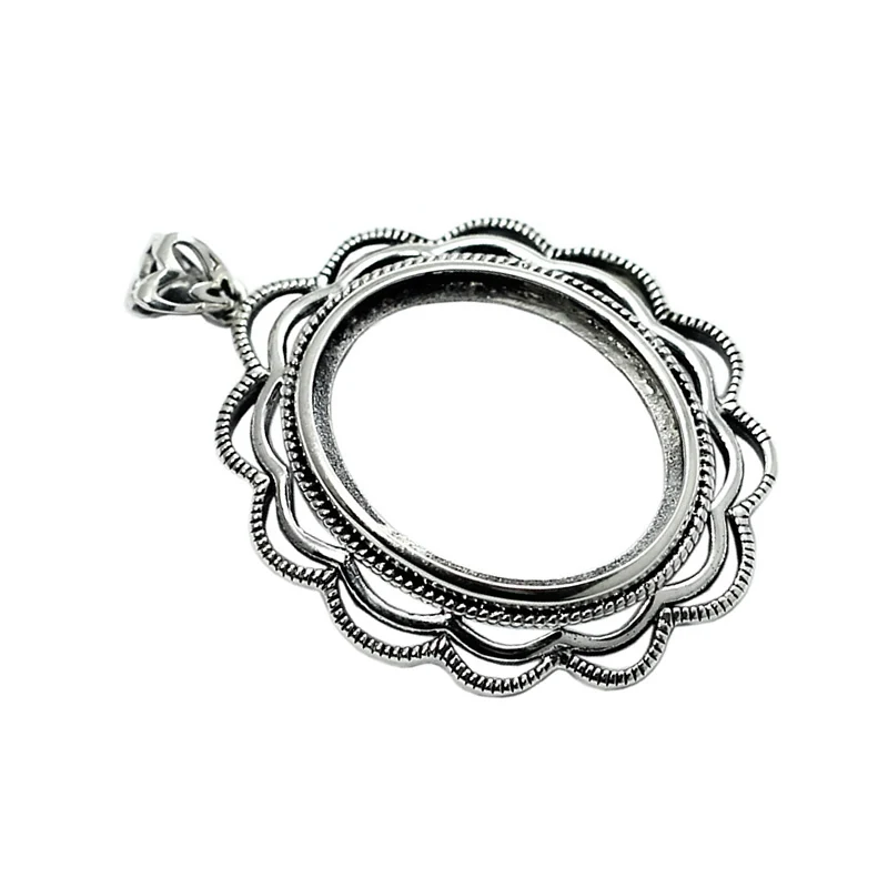 Beadsnice Wholesale Charm Pendant Thai Silver Retro Filigree Flower Bezel Jewelry Pendants Settings DIY Custom Gift ID32303 | Украшения и
