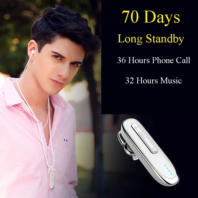 

Wireless Dual Headset 70 Days Super Long Standby Stereo Neck Hanging Bluetooth Earphones Earpiece with Microphone BYE-K2