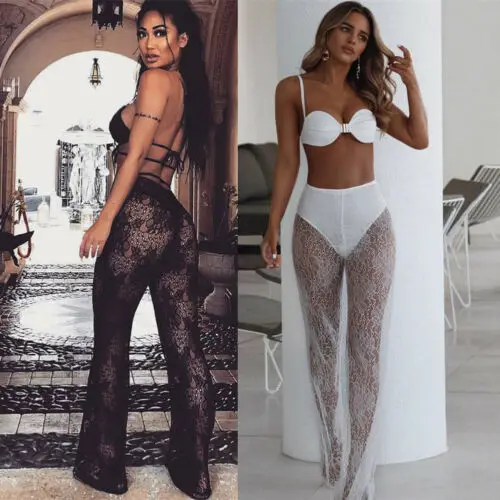 Женский купальник-бикини с кружевным плетением кроше пляжные сетчатые штаны |