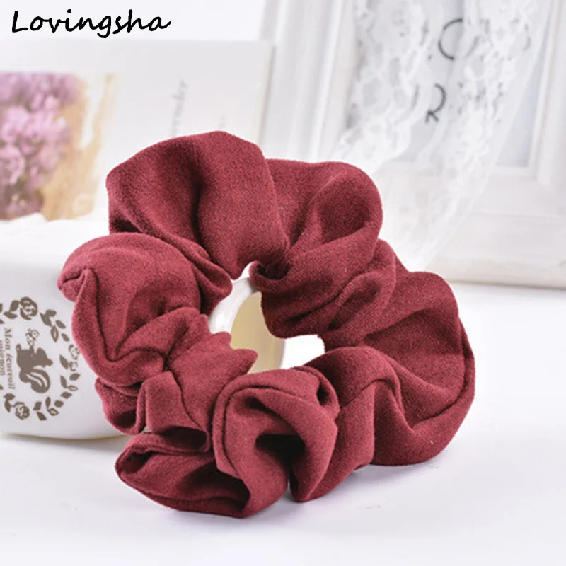 Красный LOVINGSHA Light Color Women Hair Accesorios Pelo Brand Women Hair Tie Scrunchie Ponytail Hair Holder Rope CHD007 - Цвет: Красный