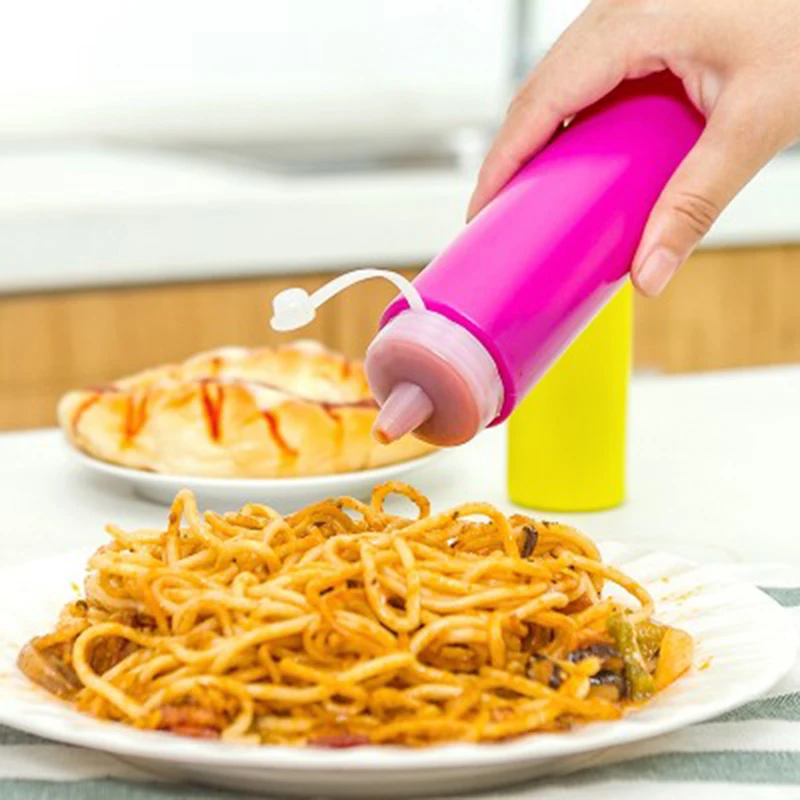 Пластиковые squeeze соус бутылки приправы диспенсер кетчуп Горчичным соусом Уксус