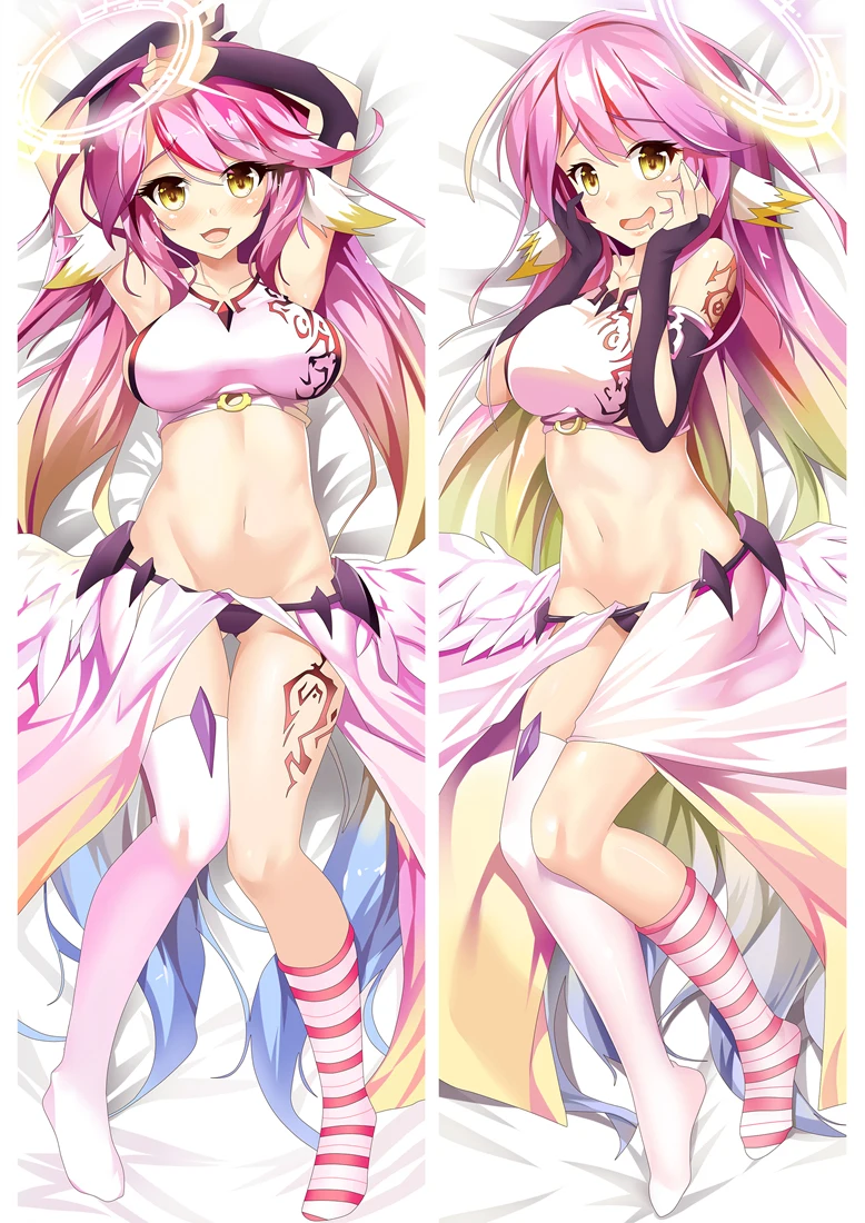 MMF June 2018 No Game Life key roles Sora Shiro & Jibril наволочка для подушки аниме Nogemu Noraifu Dakimakura