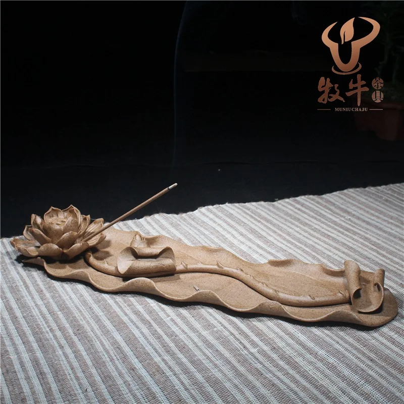 

Special offer wholesale Yixing ornaments lotus flowers large long incense inserted Taiwan gift tea set mixed batch
