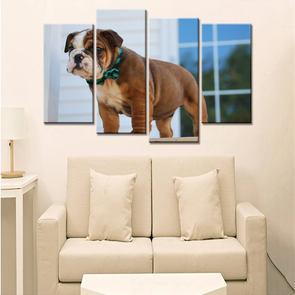 Декоративные стены с рисунком животных собаки и кошки модульные картины для