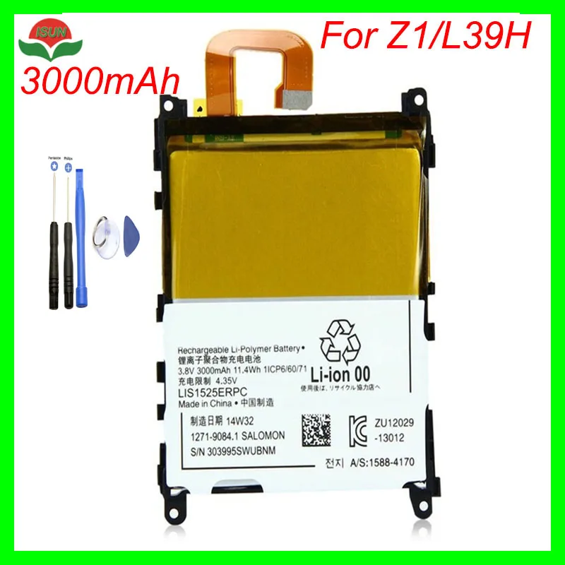 Аккумулятор ISUNOO LIS1525ERPC 3000 мАч для SONY Xperia Z1 L39H C6903 L39T L39U C6902 сменный аккумулятор с