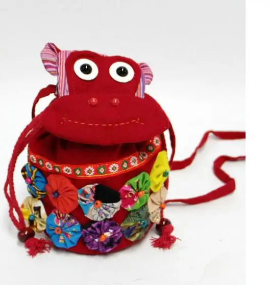 

10pcs/lot! National Wind Animal Monkey Wallets Women Retro Canvas Wallet Fashion Design Ladies Card Purses Phone Bags