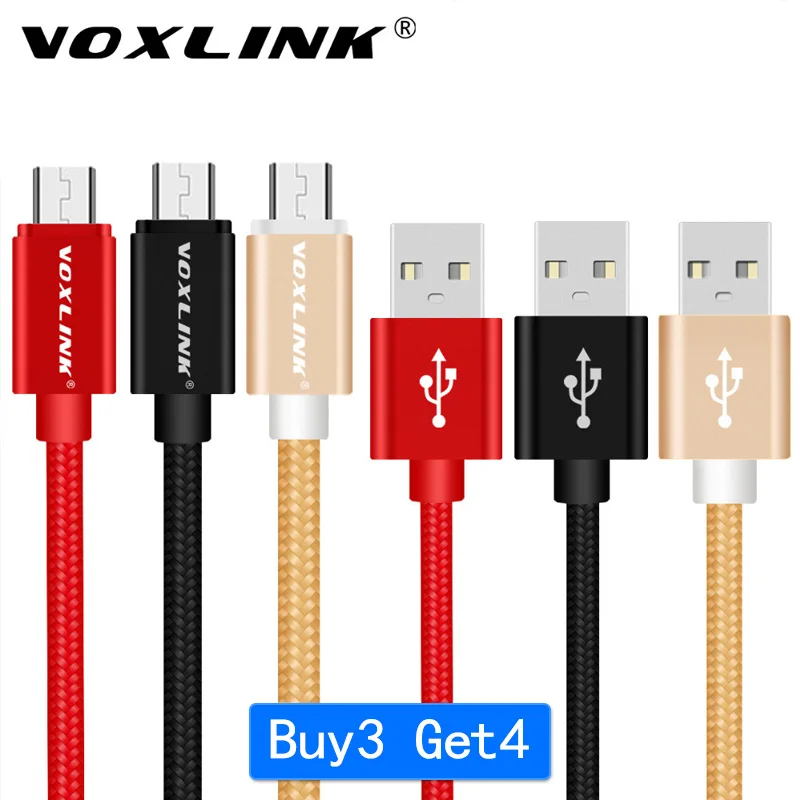 Кабель Micro USB VOXLINK 3 шт. 5 В 2 4 А кабель для быстрой зарядки и синхронизации данных