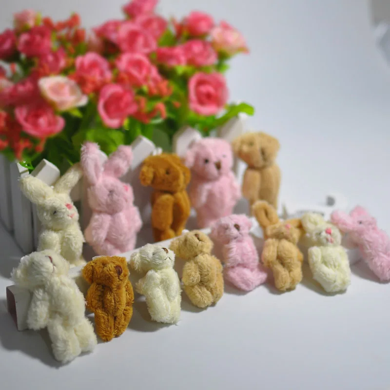 100 шт./лот Миниатюрный Плюшевый медведь плюшевые игрушки медведи 4 см животное для