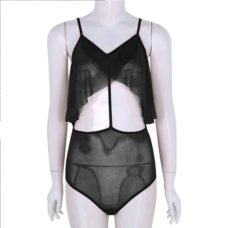 Для женщин пикантные нижнее белье, комбинация сетки See Through Sheer выдалбливают бюст и спинки эротический купальник боди комбинезон ночное белье