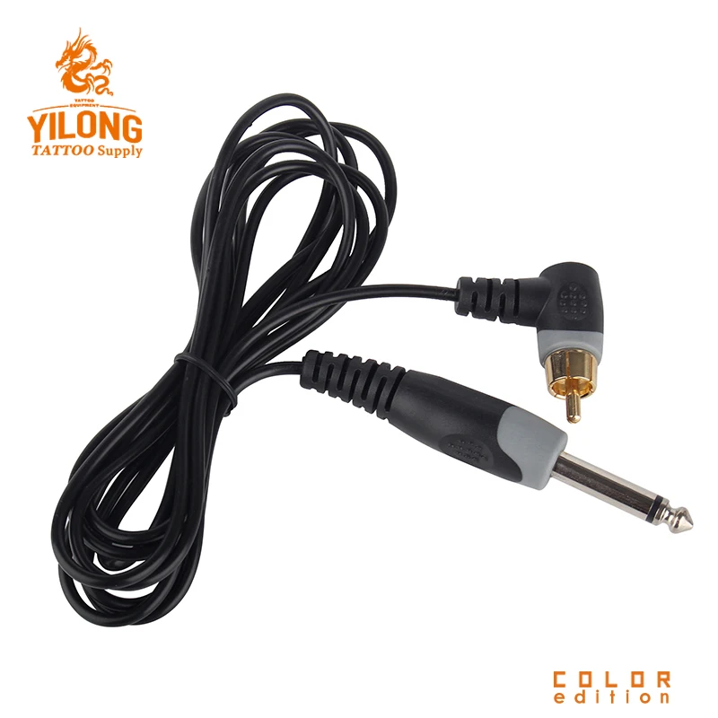 YI88in медь RCA татуировки Клип шнур черный мягкий силиконовый правый угол L тип провода коннектора для роторной татуировки машины питания