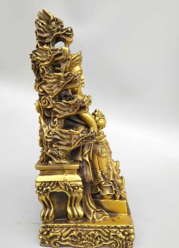 

China's Seiko carving brass nine dragon god of wealth statue
