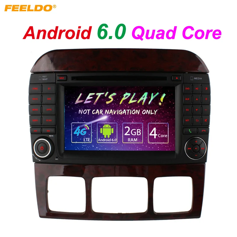 FEELDO 7 дюймов Android 6 0 (64 бит) DDR3 2G/16G/4G LTE четырехъядерный автомобильный DVD GPS радио