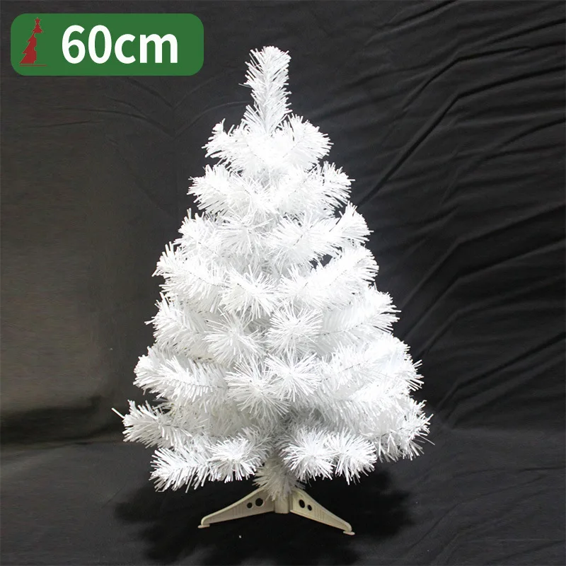 

60CM 90CM Artificial Decorated Snow Christmas Tree White Xmas Plastic Tree New Year Home Ornaments Desktop Decorations