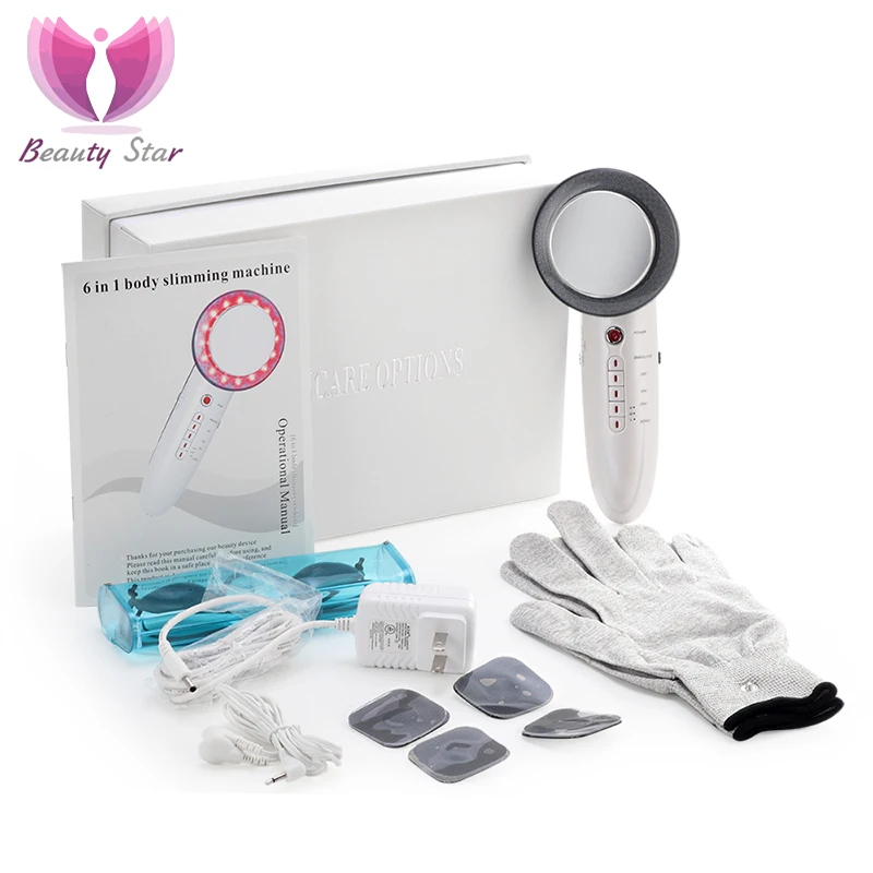 

6 In 1 EMS Ultrasonic Cavitation LED Galvanic Ion Facial Body Beauty Machine Tens Acupuncture Therapy Anti Cellulite Massage
