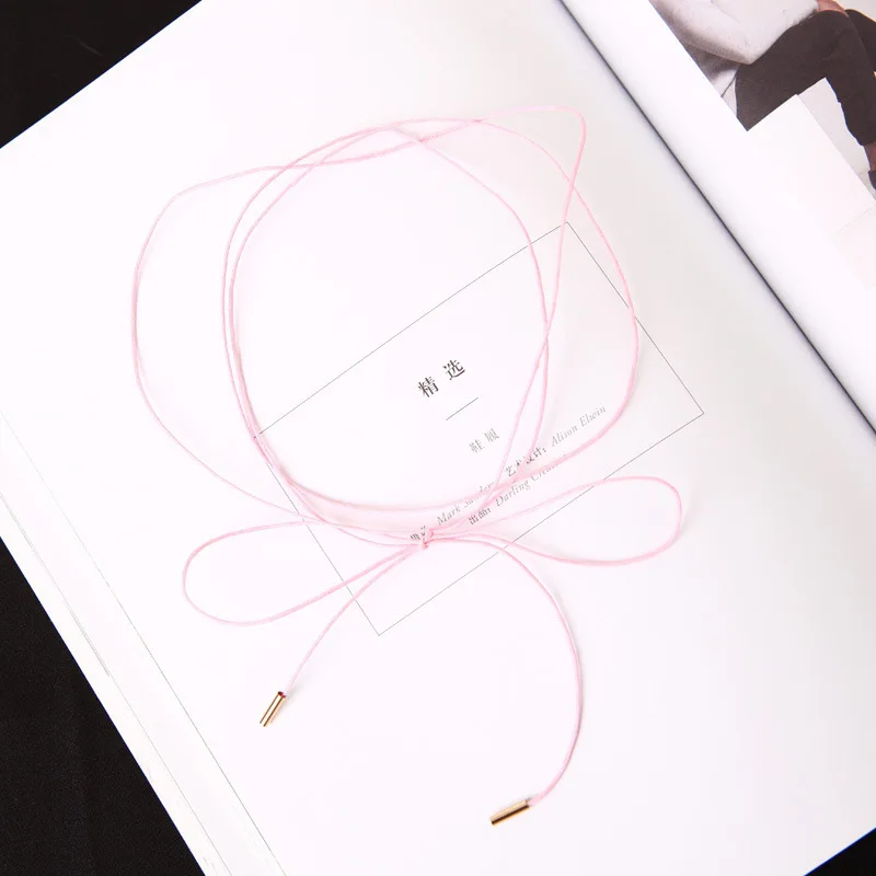 Панк Мода 2020 Европа и США новое ожерелье простая кожаная веревка бант