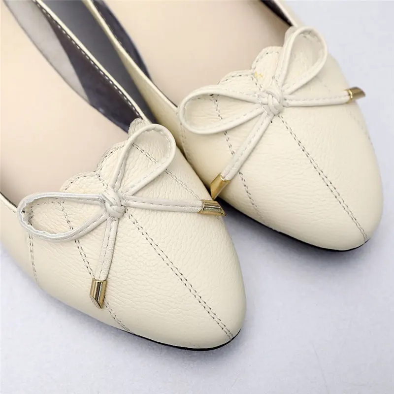 Женские туфли на плоской подошве из натуральной кожи | Обувь