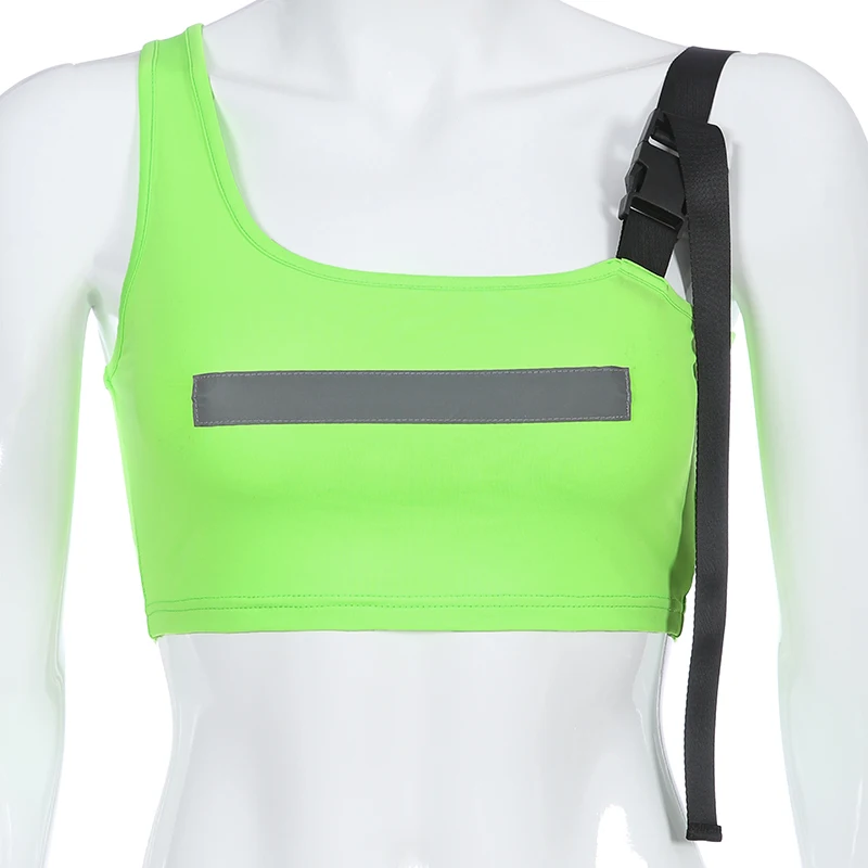 Сексуальная Женская Асимметричная комбинация на бретельках жилет укороченный