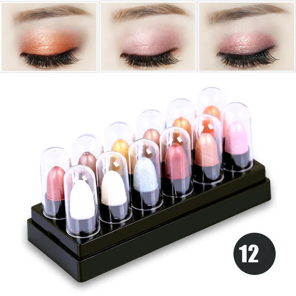 2 стиля 12 видов цветов Косметическая Пудра Тени для век палитра макияжа
