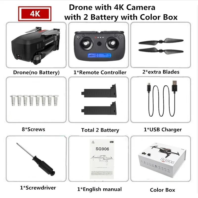 Color Box 2 Battery X193 gps Дрон с камерой 4K бесщеточный контроль жестов селфи складной Квадрокоптер 20 минут время полета Дрон Vs SJRC F11 - Цвет: Color Box 2 Battery