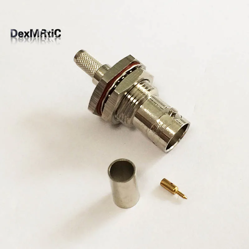 1 шт. bnc коннектора для перегородки RF коаксиальный разъем двойные штифты обжимные
