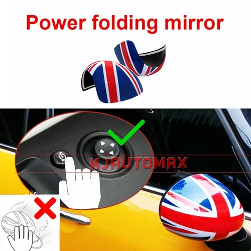 Для Mini Cooper, внешнее зеркало заднего вида, крышка, украшение автомобиля, аксессуары для укладки R55 R56 R57 R58 R60 R61 KJAUTOMAX - Цвет: power folding uj