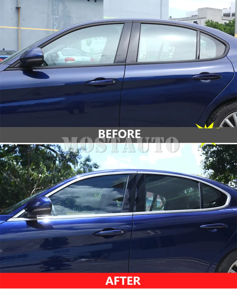 8 шт. молдинговая накладка на окно автомобиля из нержавеющей стали для Alfa Romeo Giulia
