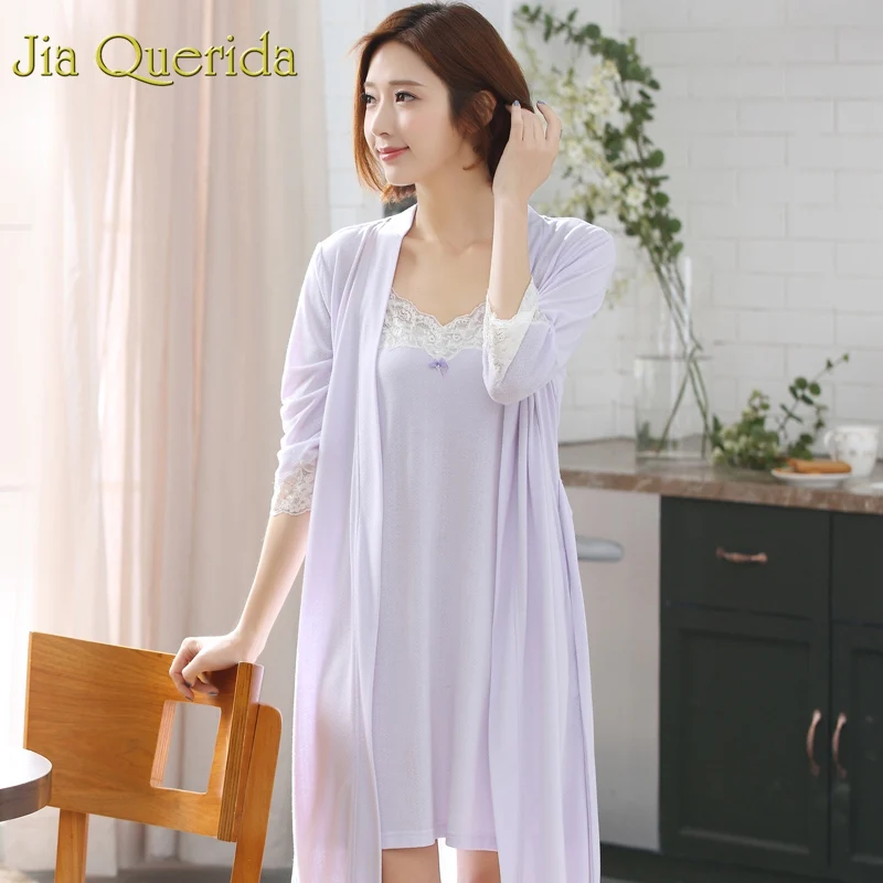 Женское платье большого размера хлопковое для сна|Халаты| |