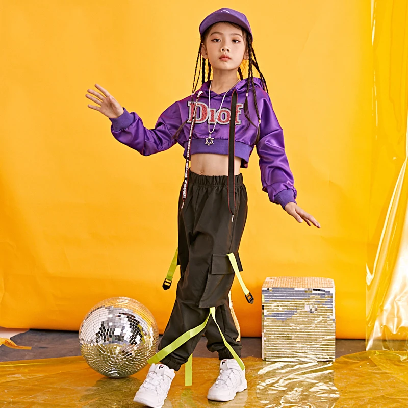 

New Design Hip-hop Suit Girl Jazz Dress Children Hip-hop Dance Dress Long Sleeve Top with Modern BL1013