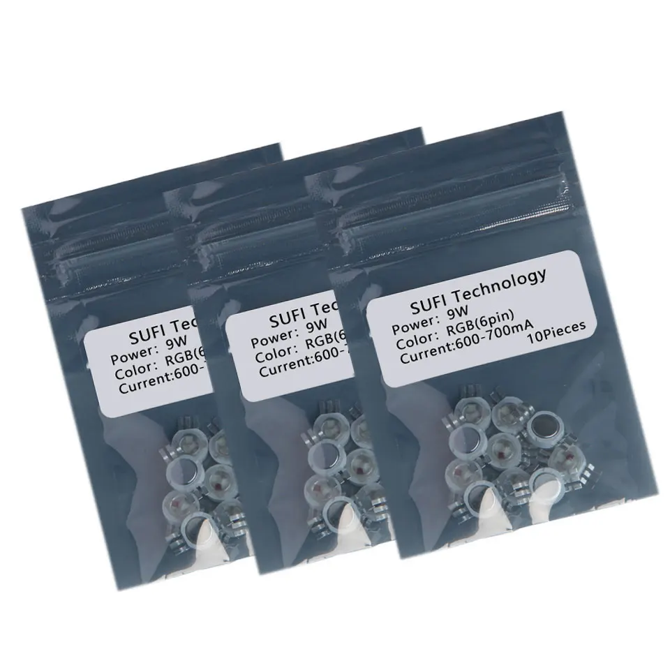 Светодиодный чип высокой мощности 9 Вт 6 контактный RGB красный зеленый синий