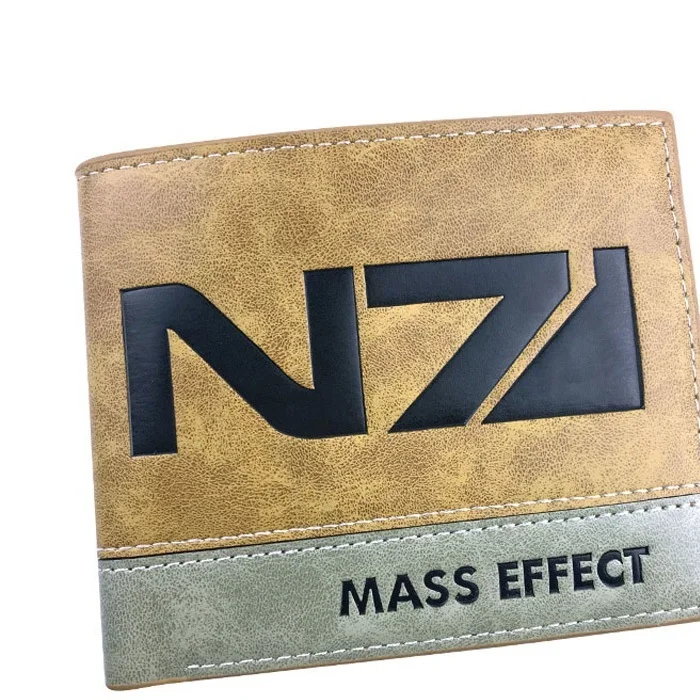 Mass Effect тиснение логотипа кошельки мультфильм аниме держатель для карт из искусственной кожи кошелек подарок Молодежный доллар цена короткий кошелек carteira - Цвет: A