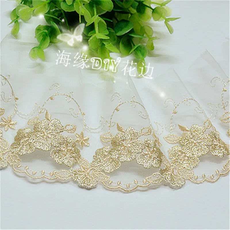 5yds 5Colors Embroidery Flower Applique Lace Bridal Dress Sewing Trims Doll Clothes Decoration skirt Mesh 8cm LC0135 | Дом и сад
