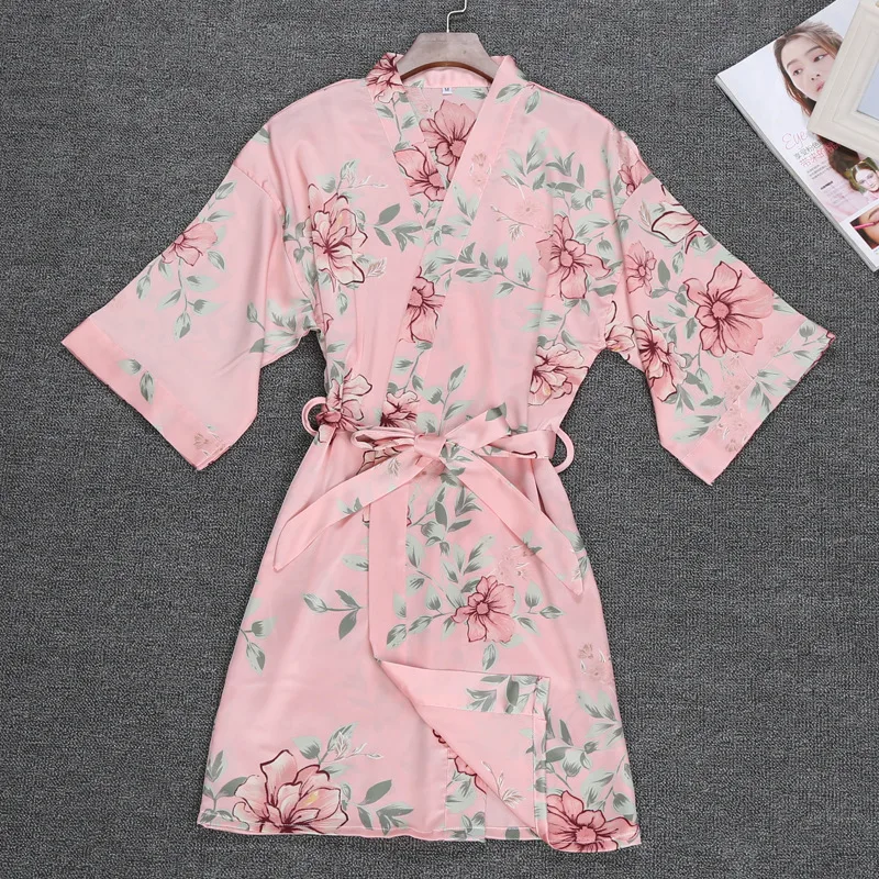Новое поступление сексуальное женское кимоно с цветочным принтом банные халаты