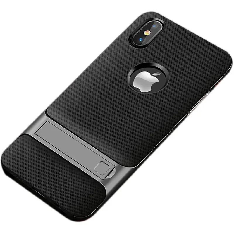 Серый H& A 360 полный защитный чехол для iPhone X 6 6s 8 7 Plus PC+ TPU противоударный чехол для iPhone 7 8 Plus с подставкой Чехол для телефона - Цвет: Серый