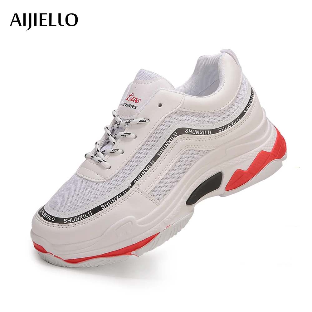 Running Shoes Women Sneakers 35-40 Breathable Light White Sport Woman Gym High Heel Jogging Walking Female | Спорт и развлечения