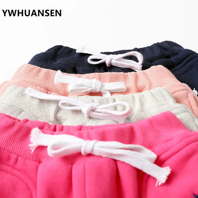 YWHUANSEN/зимние штаны для мальчиков с флисом теплые леггинсы девочек бархатная