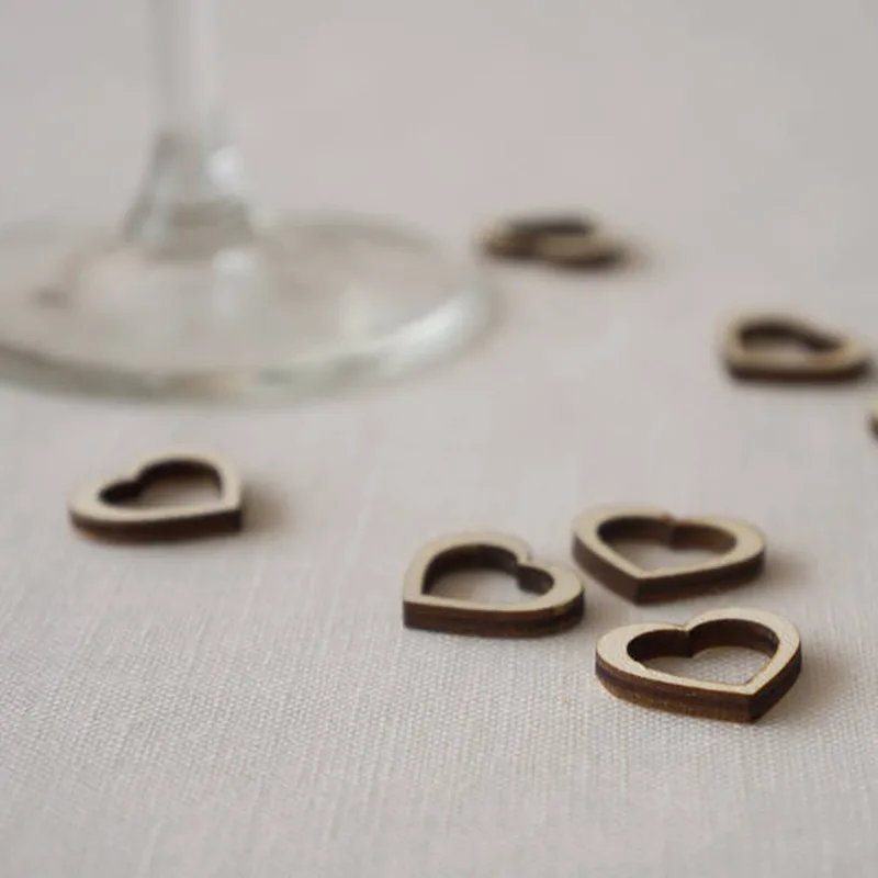 50 шт. деревянный H Форма Свадебные душ Таблица Конфетти деревенский Birthdday