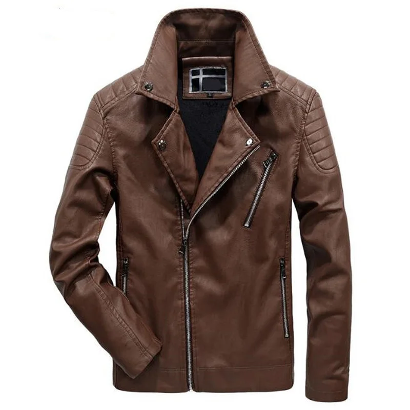 

Men Winter Thick Leather Jacket Spring Autumn Fashion High Quality PU Casual Coats Jacket Male Outerwear & Coats