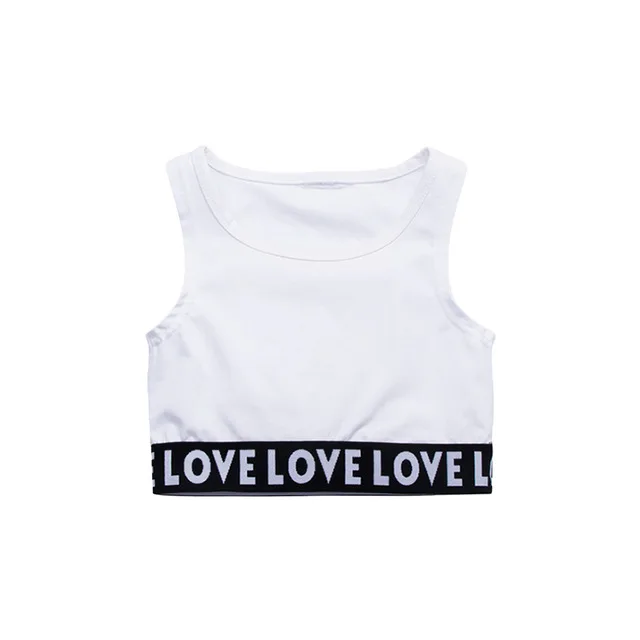 Tank Top Midriff-baring/укороченная Толстовка костюм со штанами для бега детская одежда в стиле хип-хоп джазовая одежда костюмы для уличных танцев для девочек - Цвет: Tank Top