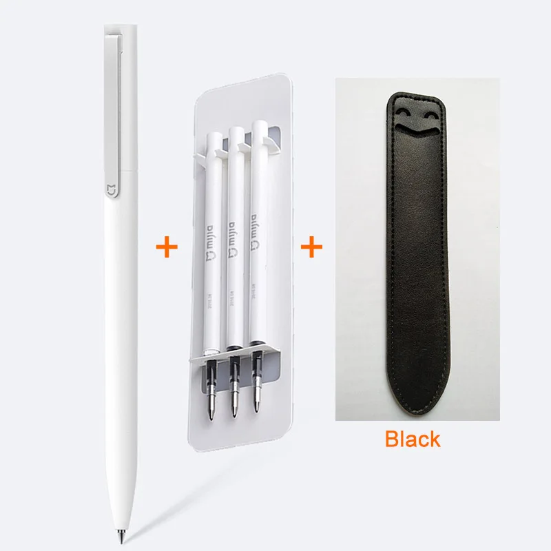 Add Black Case Оригинальная Xiaomi mi jia Sign Pen 0,5 мм Xiaomi mi ручка для подписи PREMEC гладкая швейцарская сменная японская mi Kuni чернила - Цвет: Add Black Case