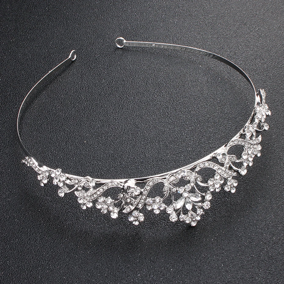 Женские Модные тиары и короны с кристаллами из сплава цинка серебряная блестящая