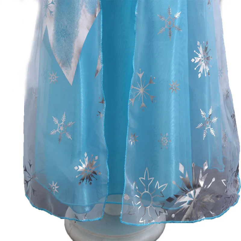 Платье Эльзы платье принцессы для девочек костюм Снежной королевы Анны косплей