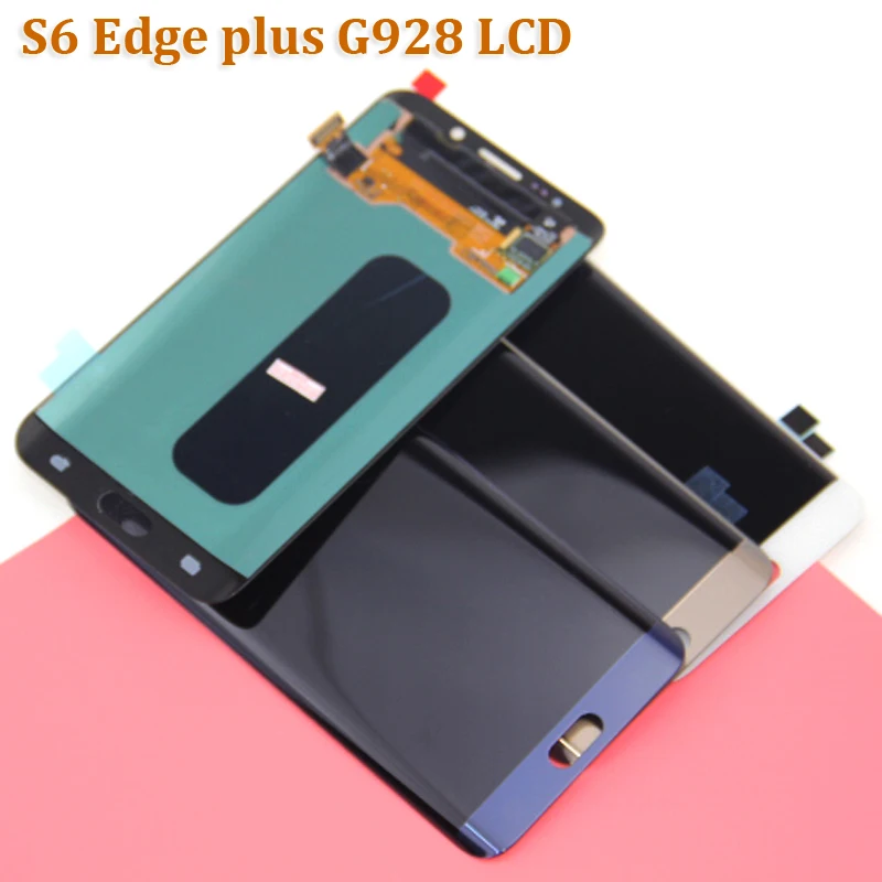 Amoled для samsung Galaxy S6 Edge Plus SM G928F G928 ЖК экран + Дисплей Сенсорная стеклянная рамка в