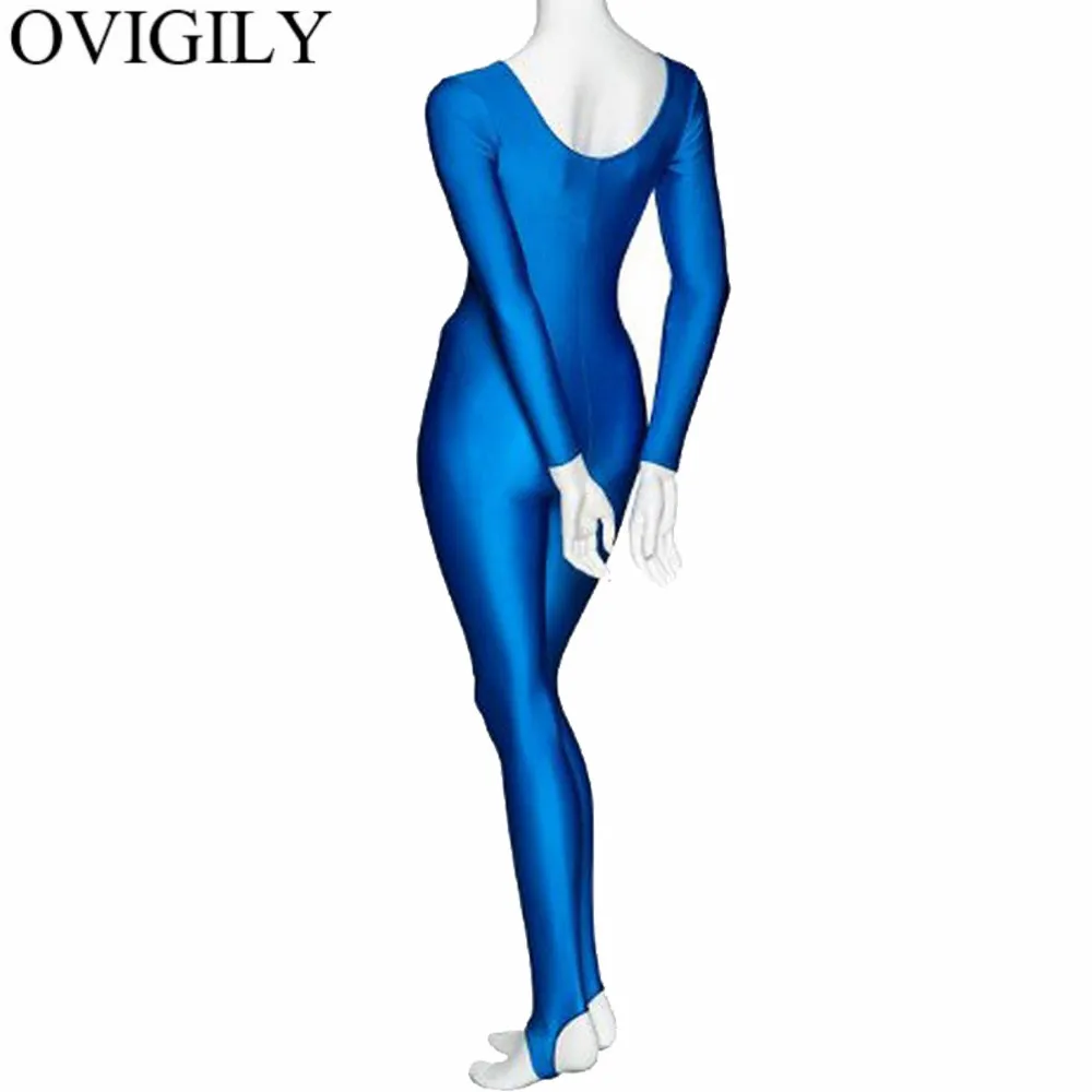 OVIGILY женские блестящие танцевальные костюмы с длинным рукавом для